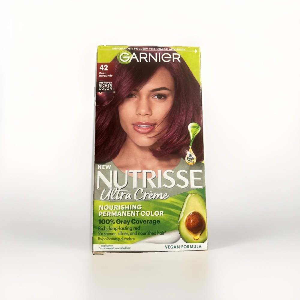 Garnier Hair Color Nutrisse Nourishing Creme, 42 Deep Burgundy (Black Cherry)...